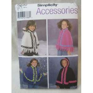   Childs and Girls Poncho Accessories Pattern 5230 