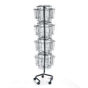 Safco 4128CH   Wire Rotary Display Racks, 32 Compartments, 15w x 15d x 