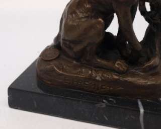 Stunning Seated Dog Bronze Sculpture   Signed FREMIET  