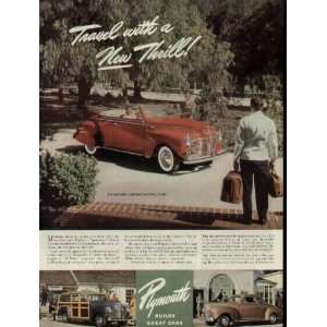 Travel with a New Thrill  1941 Plymouth Sportsman Convertible Ad 