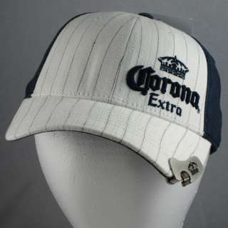   Bill Cap Hat With Built In Bottle Opener Pinstripes NEW #3  