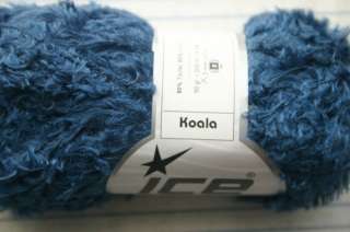 sk ICE Denim Blue soft fur lash yarn 209 yards  
