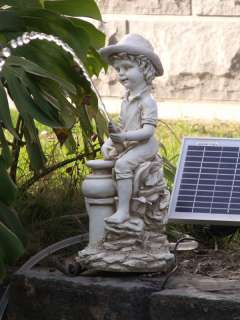 Solar Water Spitter Boy Statue 5 Watt Solar Pump Kit  