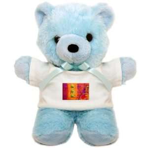  Teddy Bear Blue Abstract Peace Symbol 