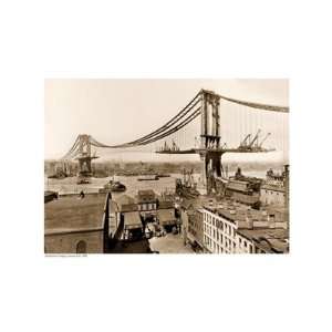  Anonymous Manhattan Bridge Construction, 1909 (sepia) 19 x 13 