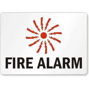  Fire Alarm (with graphic) Laminated Vinyl Sign, 7 x 5 
