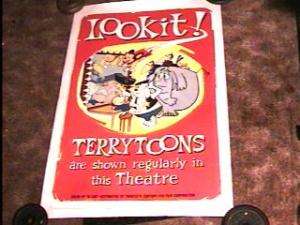 TERRY TOONS MOVIE POSTER 62 MIGHTY MOUSE LINEN GREAT  