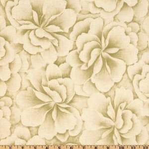  44 Wide Kashmir Large Floral Ivory Fabric By The Yard 