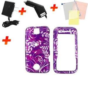 For Motorola Rival Skin Floral Purple Accessory Bundle 