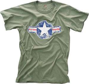Olive Drab Military Tee VINTAGE AIR FORCE STAR T SHIRT  