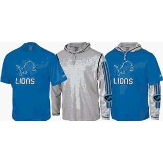  Detroit Lions Reebok Hoodie Tee Shirt 3 in 1 Combo Sports 