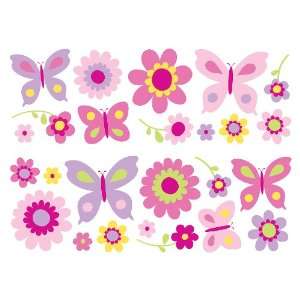  Fun4Walls SA30149 Flowers and Butterflies Wall Stickers 