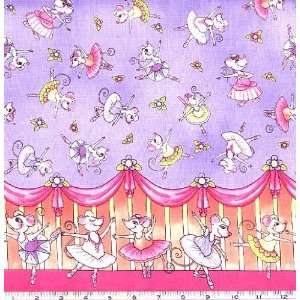  45 Wide At the Ballet Pirouette Lavender Fabric By The 