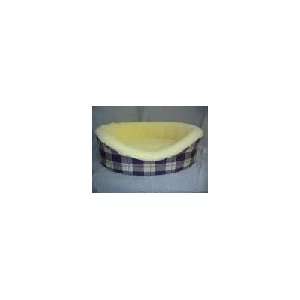  101 Plaid Sheepskin Oval Pet Bed Assorted Colors 28 in for 