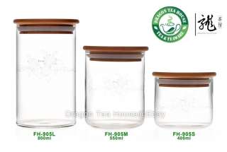 Clear Glass Canister * Hermetic Caddy 400ml FH 905S  