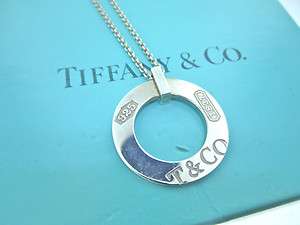 Tiffany & Co Sterling Silver 1837 Circle Pendant Necklace  