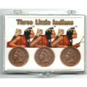  Three Little Indians   1800s U.S. Indian Head Cent / Penny 3 Coin 