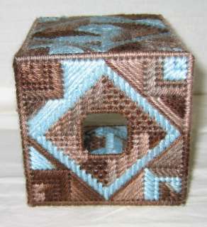 New Handmade Plastic Canvas Cube Tissue Box Cover  