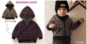   Leopard Reversible to Purple Fleece Jacket (3 27M) WARM for WINTER