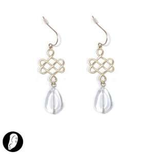   women earrings fish hook matt gold white lead free glass Jewelry