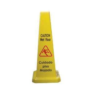 Excellante Cone Shape Wet Floor Caution Sign, 27 Inch Height, Plastic