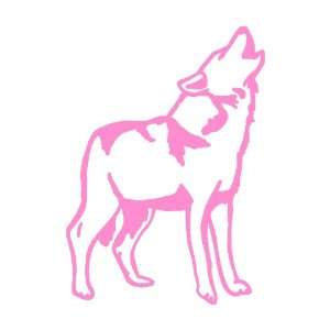  Wolf Howling Large 10 Tall SOFT PINK vinyl window decal 