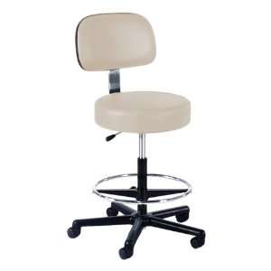 860 Series Lab Stool with Backrest and Single Lever Adjustment Black 
