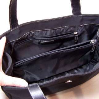 Womans Ralph Lauren Large Black Microfiber Tote Handbag EUC  