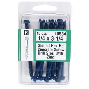 Midwest Slotted Hex Head Concrete Screw, 1/4 x 3 1/4 