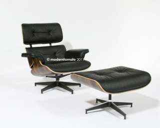   century danish modern brentwood chair + stool dark walnut/black  