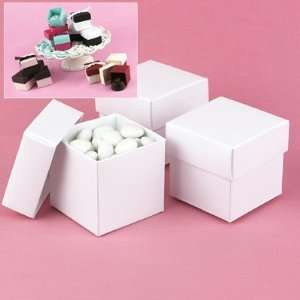  White Shimmer Mix and Match Favor Boxes   Package of 25 