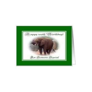  100th Birthday for Someone Special, Elephant and Green 