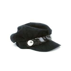  NINE WEST Newsboy Hat with Faux Suede Finish, Black
