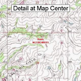 USGS Topographic Quadrangle Map   Davis, Oklahoma (Folded/Waterproof 