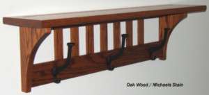 Coat Rack Mission 3hk Solid Oak Wood Wall Mounted Shelf  