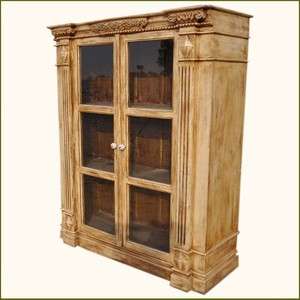 Boston Harmony Solid Wood Hand Carved Bookcase Armoire 3 Shelves 