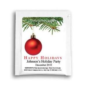 Holiday Tea Happy Holidays Red Ball and Branch Personalized Holiday 