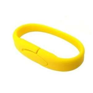  4GB Rubber Bracelet Flash Drive (Yellow) Electronics