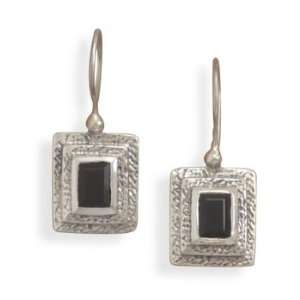  Oxidized Black Onyx Wire Earrings Jewelry