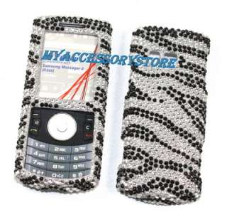 For Samsung Messager 2 II R560 Zebra Rhinestones Crystal Bling Phone 