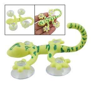 Yellow Green Plastic Gecko Design Suction Cup Hook 