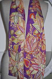 NWT Echo Design Silk Tahitian floral Print Scarf  