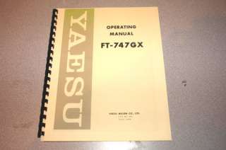 Yaesu FT 747GX Operations Manual ~ COMPLETE ~~~  