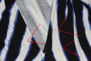   Furstenberg Black White Blue Zebra Print Short Sleeve Wrap Dress Sz 4