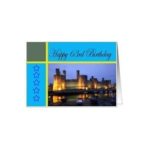  Happy 63rd Birthday Caernarfon Castle Card Toys & Games
