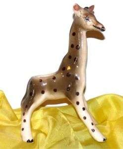 Vintage Small Giraffe Art Pottery Figurine Nursery Planter  