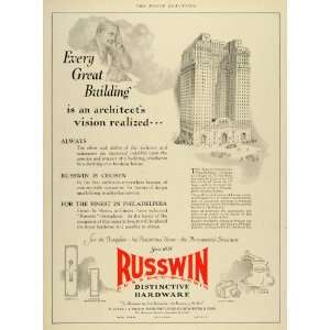 1928 Ad Fidelity Philadelphia Trust Building Russwin Hardware Russell 