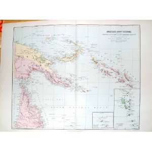  STANFORD MAP 1904 BRITISH NEW GUINEA SOLOMON SANTA CRUZ 
