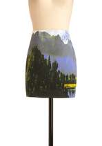 Remember Your Dreamscapes Skirt in Blue  Mod Retro Vintage Skirts 