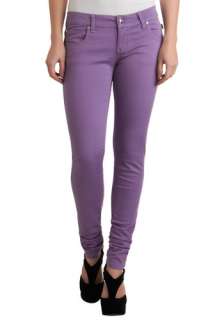 Lavender Splendor Jeans   Long, Purple, Solid, Pockets, Casual, Denim